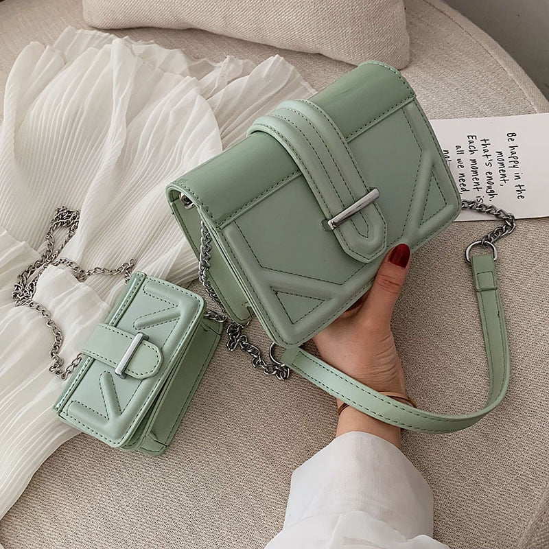 PU Leather Crossbody Bags For Women 2019 Chain Shoulder Messenger Bag Female Travel Handbags and Purses Hand Bag