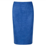 Neophil 2019 Winter Women Suede Midi Pencil Skirt High Waist Gray Pink XXL Sexy Style Stretch Wrap Ladies Office Work Saia S1009
