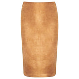 Neophil 2019 Winter Women Suede Midi Pencil Skirt High Waist Gray Pink XXL Sexy Style Stretch Wrap Ladies Office Work Saia S1009