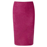 Neophil 2019 Winter Women Suede Midi Pencil Skirt High Waist Gray Pink XXL Sexy Style Stretch Wrap Ladies Office Work Saia S1009