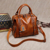 100% Genuine Leather Fashion Women Shoulder Bag Black Handbag Elegant Lady Messenger Crossbody Purse Casual Tote Bags Hand bags