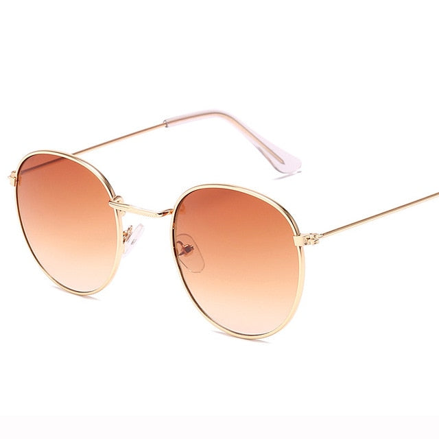LeonLion 2019 Mirror Metal Sunglasses Women Vintage Brand Designer Flat Round Glasses UV400 Street Beat Oculos De Sol Gafas