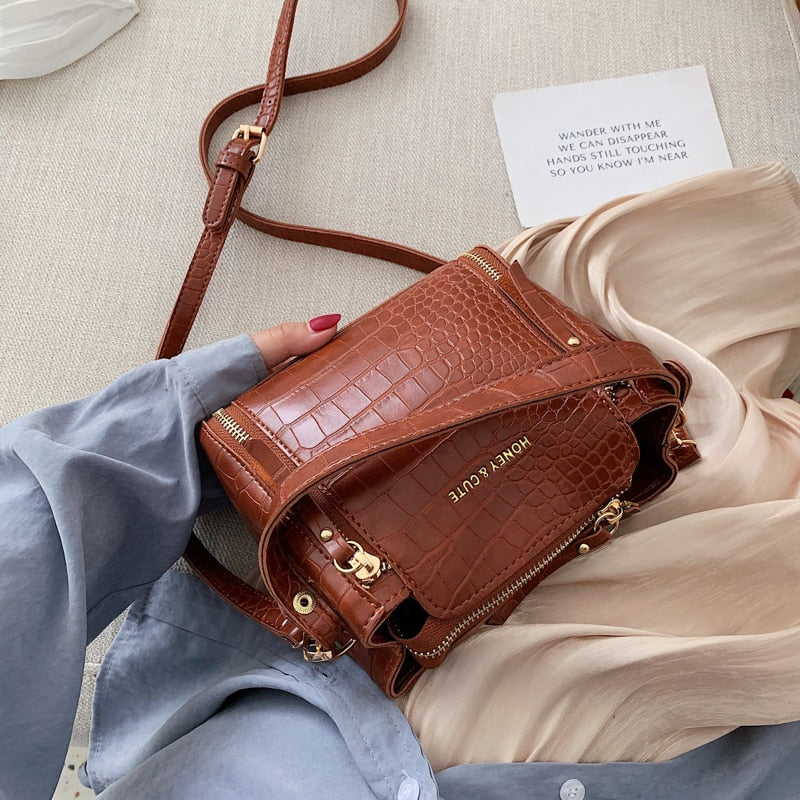 Quality Stone Pattern Leather Crossbody Bags For Women Designer Small Handbags Chain Shoulder Messenger Bag Mini Purses Hand Bag