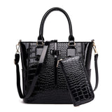 2 Set Patent Leather Ladies Hand Bags Purse luxury Handbags Women Bags Designer Alligator Tote Crossbody Bags Bolsas de Mujer