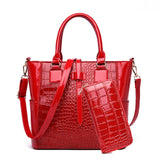2 Set Patent Leather Ladies Hand Bags Purse luxury Handbags Women Bags Designer Alligator Tote Crossbody Bags Bolsas de Mujer
