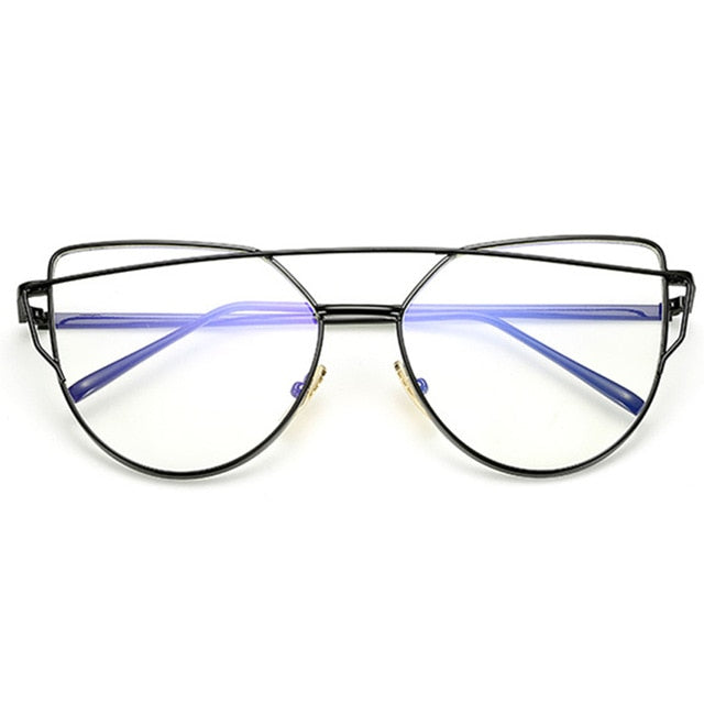 LeonLion Brand Designer Cat eye Sunglasses Women Vintage Metal Reflective Glasses For Women Mirror Retro Oculos De Sol Gafas