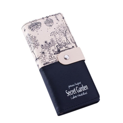 PinShang Wallet Women Landscape Pattern PU Purse Card Holder Hand Hold Wallet Fashionable Coins Pocket Female Purse Clutch zk30