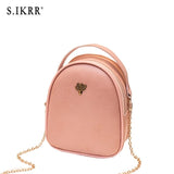 S.IKRR Simple Retro Women Handbag Chain Shoulder Bag Ladies Oil Wax Leather Purse Crossbody Bags For Women 2019 Mini Hand Bags