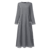 Fashion Women's Autumn Sundress ZANZEA 2019 Lace Patchwork Sweatshirts Dress Female Hoodies Plus Size Maxi Vestidos Pullover 5XL
