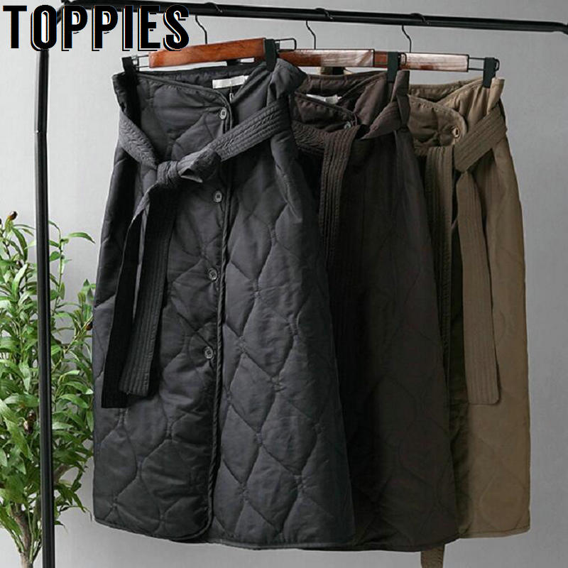 Winter Skirts Woment High Waist Asymmetrical Button Long Skirts Korean Fashion Ladies faldas