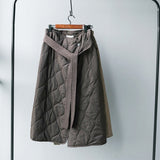 Winter Skirts Woment High Waist Asymmetrical Button Long Skirts Korean Fashion Ladies faldas