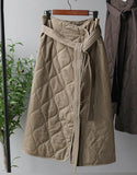 Winter Skirts Woment High Waist Asymmetrical Button Long Skirts Korean Fashion Ladies faldas