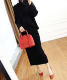 Cashmere Sweater knitted suit with skirt For Women Outfits Korean Version Loose Women's Knitted Two piece Set winter knit sets