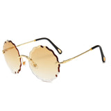 2019 Luxury Round Sunglasses Women Brand Designer Rimless Sun Glasses for Female Tint Fashion Rosie Eyewear