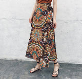 25 Colors 2019 Bohemian High Waist Floral Print Summer Skirts Womens Boho Asymmetrical Chiffon Skirt Maxi Long Skirts For Women