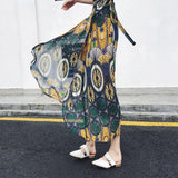25 Colors 2019 Bohemian High Waist Floral Print Summer Skirts Womens Boho Asymmetrical Chiffon Skirt Maxi Long Skirts For Women
